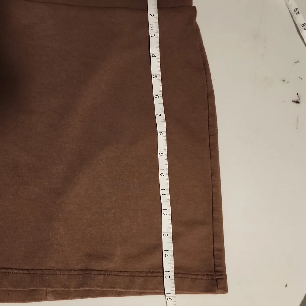 Brown Mini Skirt with Ruched Relaxed Style
